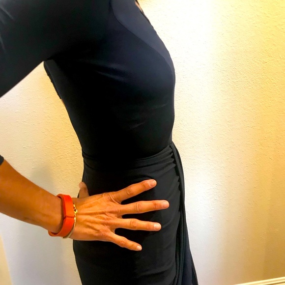 Sexy Navy long dress with criss cross front - Picture 6 of 8